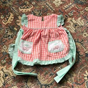 Shrimp & Grits Kids Gingham Apron Dress